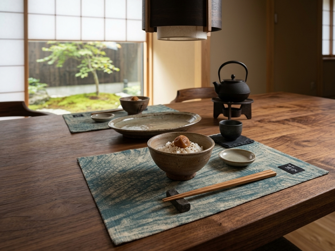 生平麻サンゴランチマット 使用イメージ