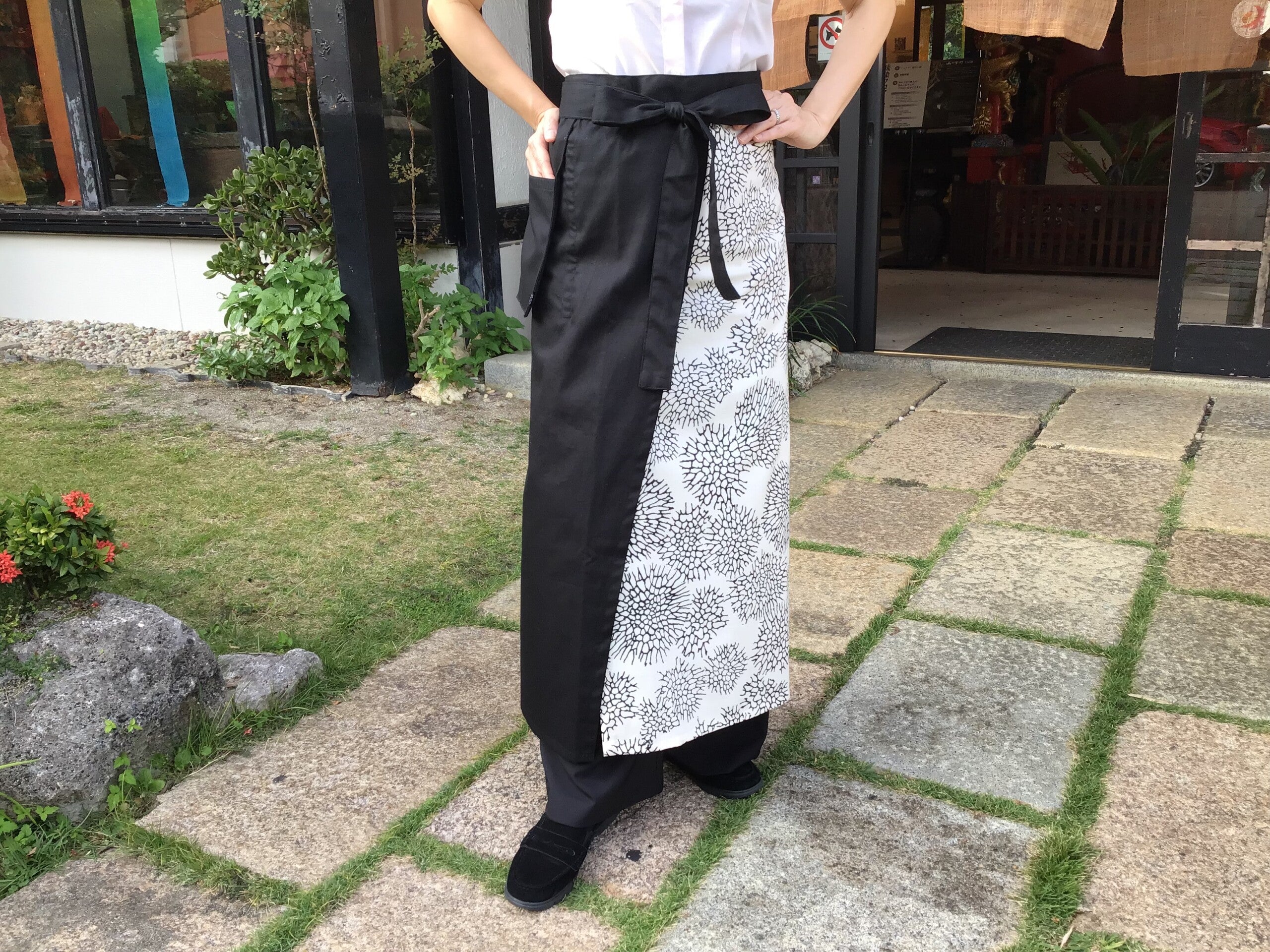 前掛けエプロン ロング