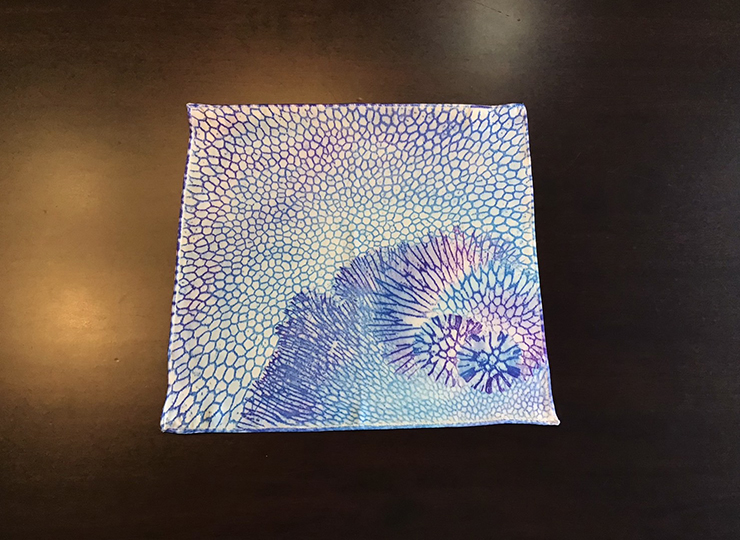 サンゴ染め ポケットチーフ（紫）