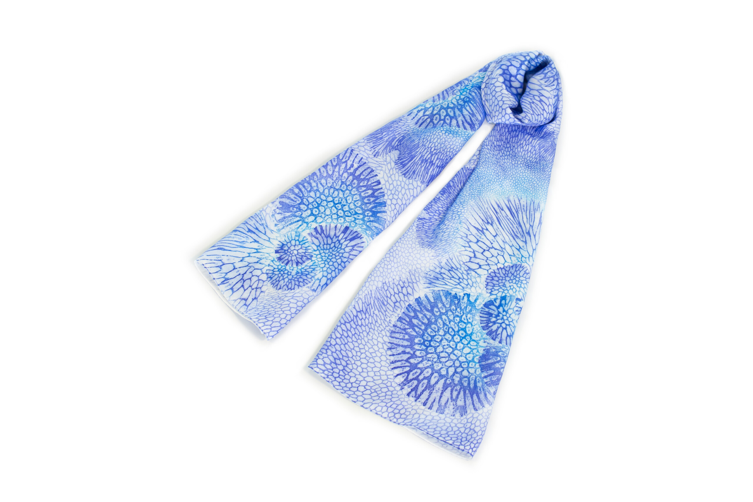 サンゴ染め シルク大判スカーフ NV