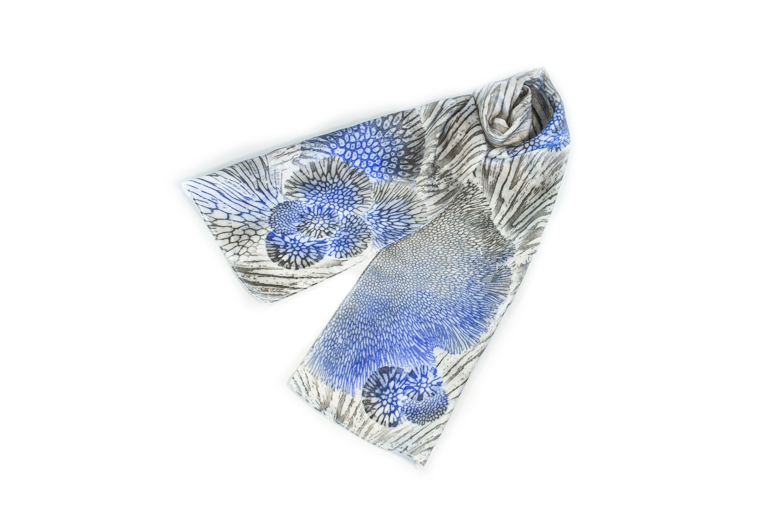 サンゴ染め シルクスリムスカーフ BK