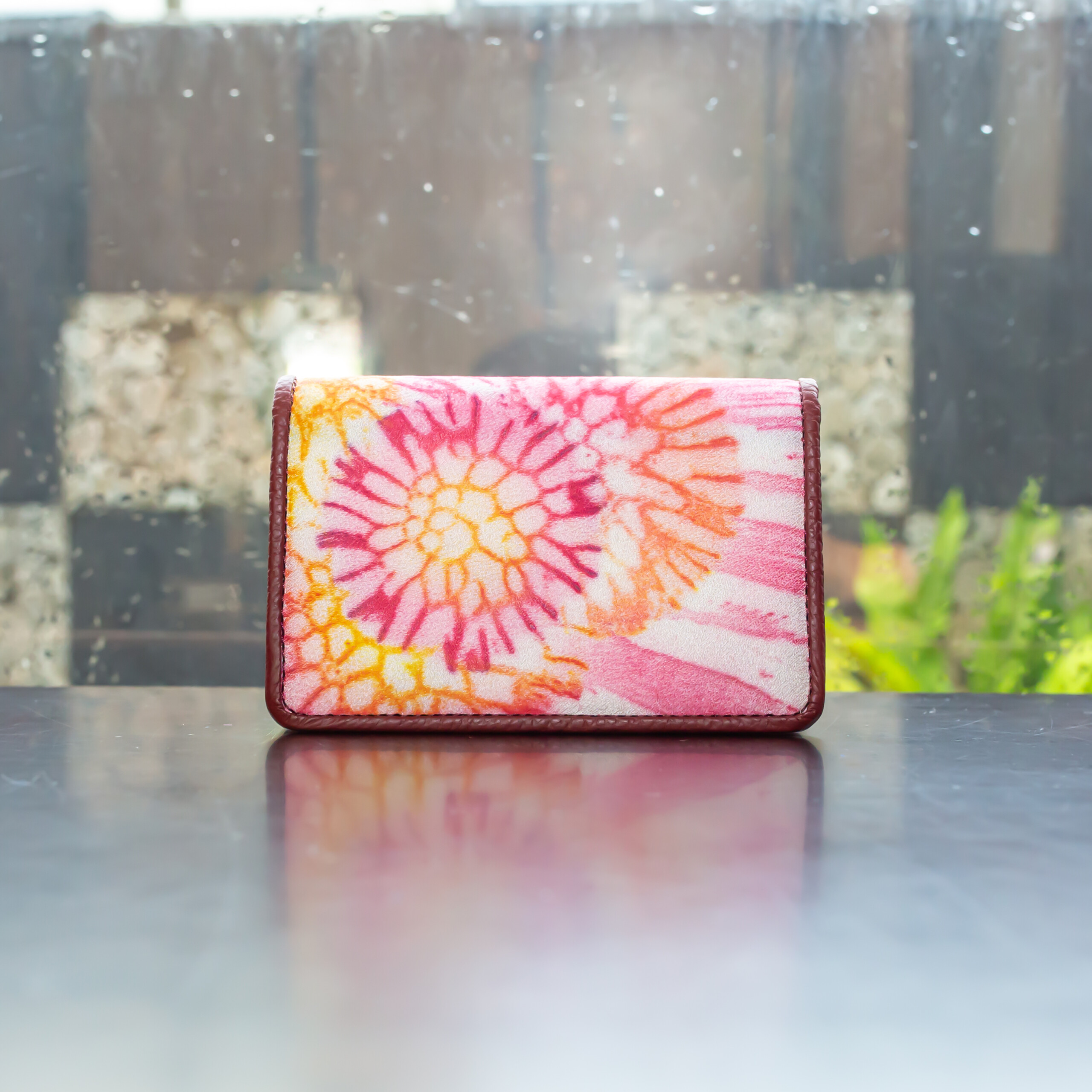 サンゴ染め 名刺入れ(革)PKOR