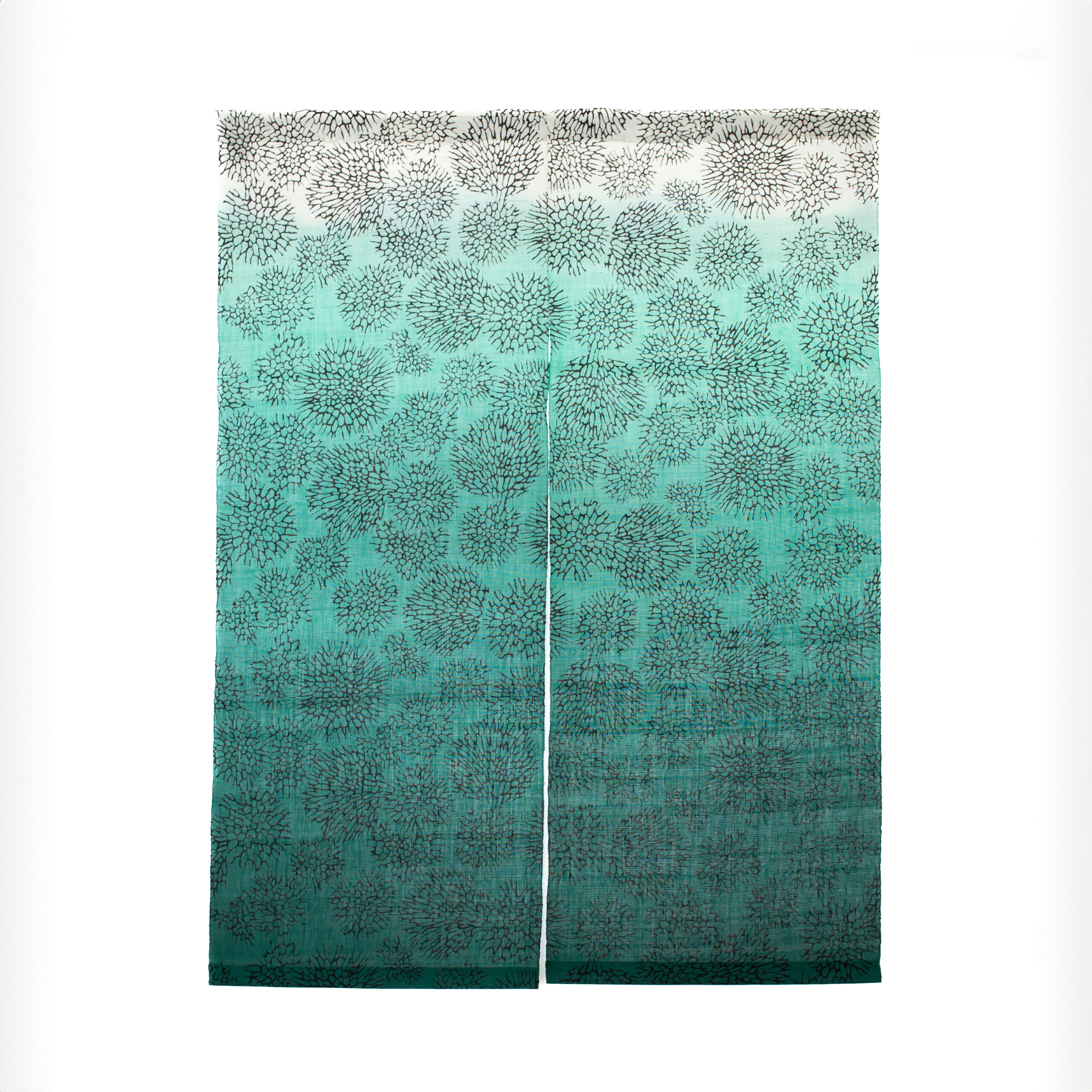 森サンゴ 麻のれん 緑